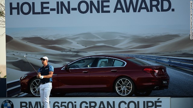 As ever, Dubai has laid on a few extra incentives for the golfers, who can win a BMW should they card a hole-in-one on the par three 17th. Stenson (pictured here) didn't manage it Thursday but as the order of merit leader he does get to stay in the top floor suite of the Atlantis hotel for the week, which normally retails for $35,000 (£22,000) per night.