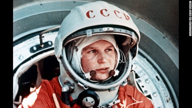 Soviet cosmonaut Valentina Tereshkova, the first woman in space, returns to Earth on June 19, 1963.