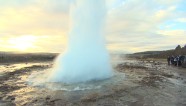 Reykjavik's incredible geyser erupts
