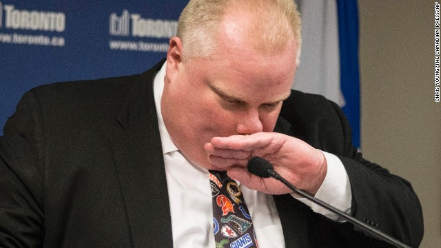 Ford addresses the media at City Hall in Toronto on November 5 as he acknowledges that he smoked crack "probably a year ago," when he was in a "drunken stupor," but he refused to resign despite immense pressure to step aside.