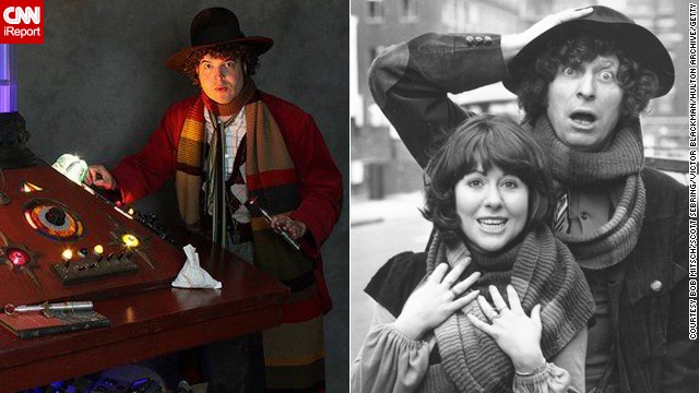 Bob Mitsch of Pasadena, California, can often be seen at fan conventions portraying the Fourth Doctor. Tom Baker is quite popular, having played the Doctor longer than anyone. "He'll always be the one, the only and the definitive to me despite discovering and appreciating other Doctors over the years." 