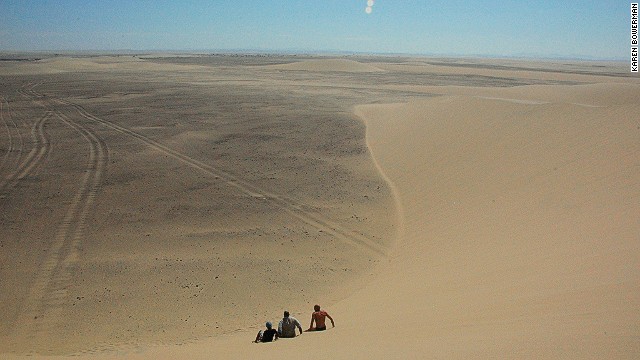 Air trapped between grains of sand makes the dunes "roar" when you toboggan down them.