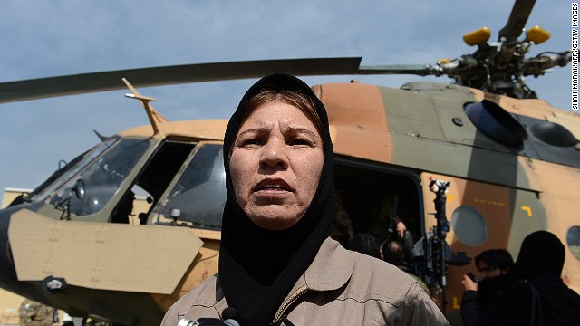 Female pilots exist even in countries with a contentious track record regarding women's rights. Latifa Nabizada (pictured) is Afghanistan's first woman military helicopter pilot. 