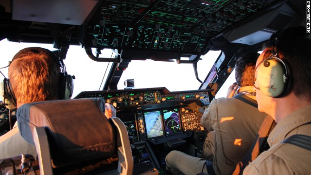 Captain Michel Gagneux takes control during the test flight.