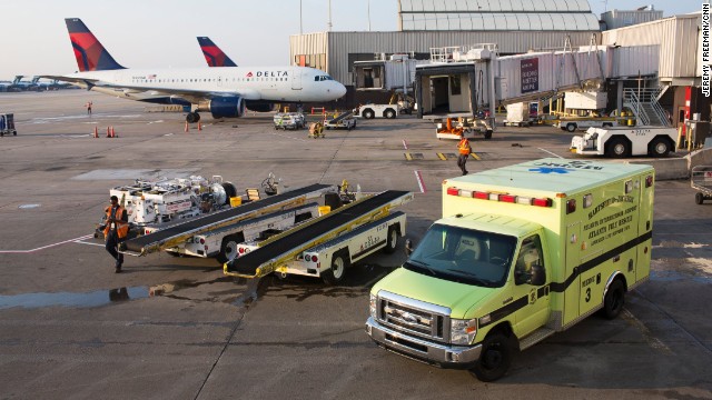 Medic 3 -- a 10-year-old ambulance -- sits outside Fire Station 32, next to the tarmac near Concourse A.