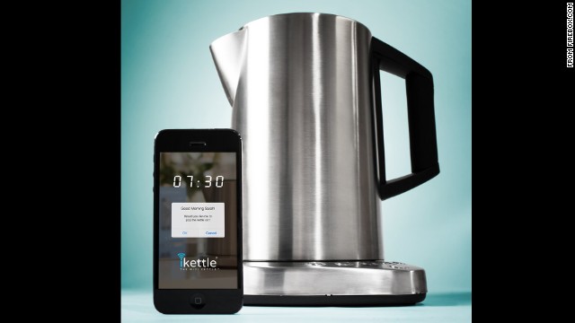 <strong>iKettle</strong>. Sure, you can fill a pot with water and let it heat up on the stove. But where's the fun in that? The iKettle will wake you up, boil your water and do it all remotely. Sure, it's more expensive than standard kettles, but that's a small price to pay for a product that "may cause you to fire your butler/maid and throw away your alarm clock," in the words of its promotional material. <a href='http://www.firebox.com/product/6068/iKettle' target='_blank'>(Available through Firebox</a>, $160.79)