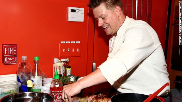 Blais shows off in the kitchen on Bravo's "Top Chef: The Tour" in 2008 in Universal City, California.