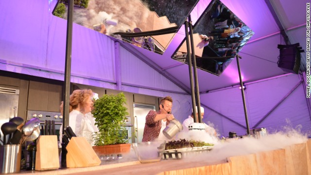 Blais prepares food during a recipe demonstration in Chicago in September 2012.