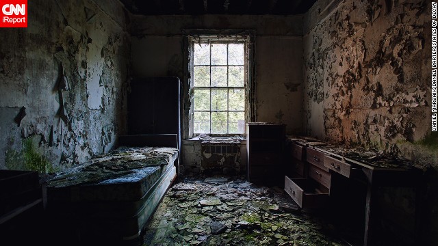 They explored parts of central New York state, where they found this room with a view in an abandoned Masonic lodge.