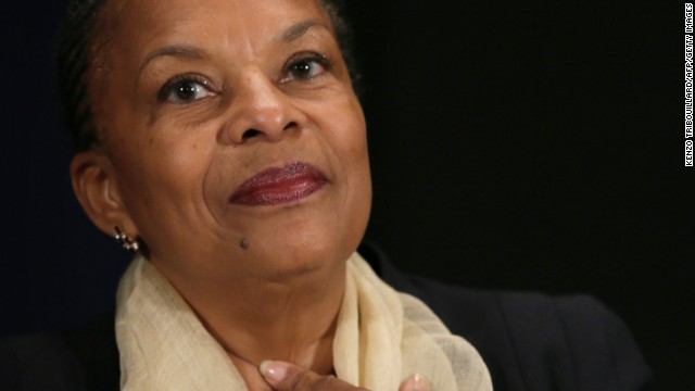 French justice minister Christiane Taubira was the subject of racist taunts comparing her to a monkey.