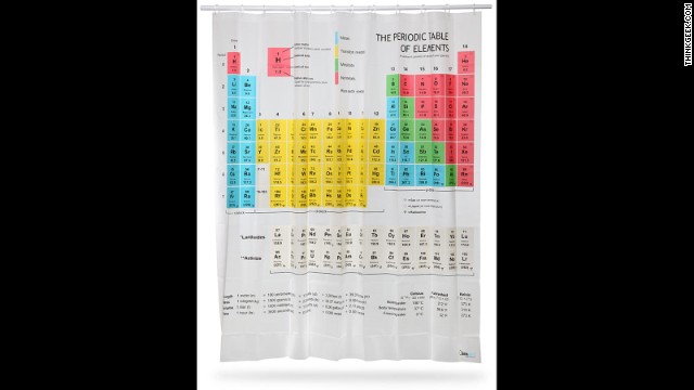 <i>If you want to learn while you shampoo ...</i> the <strong>Periodic Table Shower Curtain</strong> is the place to start. As seen on "The Big Bang Theory," this 71-inch-by-71-inch curtain, made of sturdy EVA vinyl, features all the elements from hydrogen to roentgenium (OK, so it lacks copernicium -- even IUPAC takes time for deliberation) and doesn't skimp on the lanthanides. Also with handy metric-English equivalents. (ThinkGeek.com, $29.99)