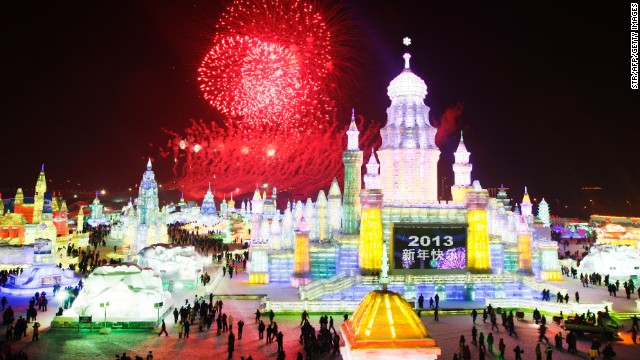 Celebrate Christmas or New Year's Day at the Harbin International Ice and Snow Festival in Harbin, in northeast China's Heilongjiang province.