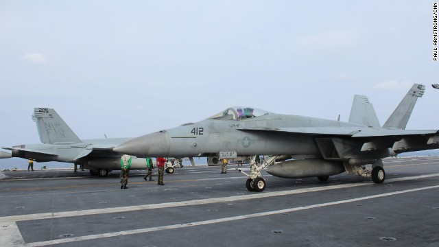 The U.S. Navy's only forward-deployed carrier has around 80 aircraft based on it; from fighters to helicopters and patrol airplanes.