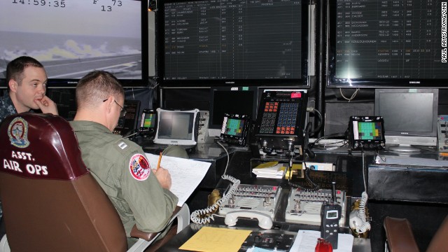 While weather systems and possible intruders into the carrier group's defensive perimeter also have to be monitored.