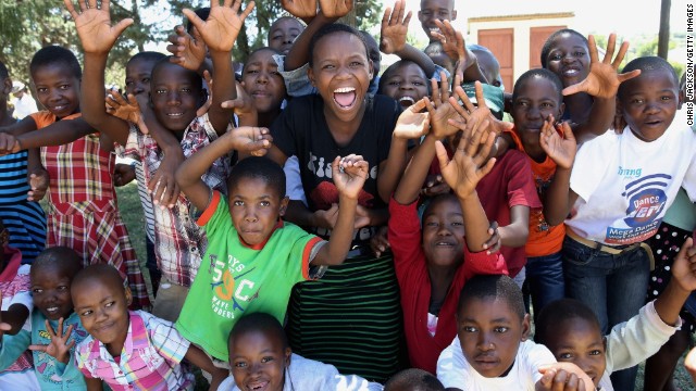 HIV positive children take part in a club supported by Prince Harry's Sentebale charity on February 23, 2013 in Lesotho.