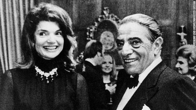 Emeralds continued to be popular with the jet-set well into the 20th century. Here, one of the greatest fashion icons of her time Jacqueline Kennedy Onassis is wearing her Van Cleef &amp; Arpels emerald necklace, in a photo with her husband Aristotle Onassis in 1971.