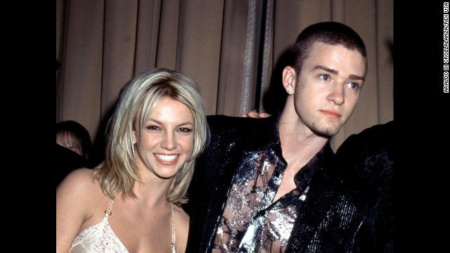 In 2001 Spears appears on the red carpet with then-boyfriend and fellow Mouseketeer Justin Timberlake.