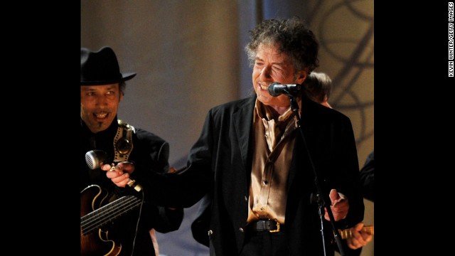 Dylan performs during the Grammy Awards in 2011. Dylan has won 10 Grammys in his career, as well as one Golden Globe Award and one Academy Award.