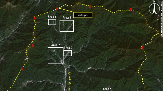 The camp is surrounded by a double fence along its perimeter and numerous guard posts. Access is highly restricted through two gates on opposite sides of the political prison camp.