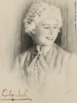 A signed image shows Elizabeth as Cinderella's Prince Florizel in 1941.