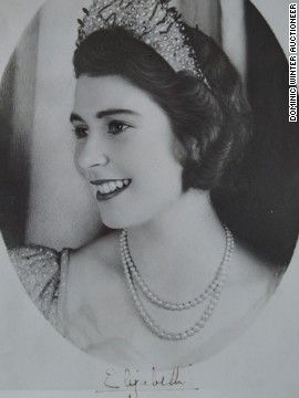 An undated, signed image of Princess Elizabeth is also part of the auction.