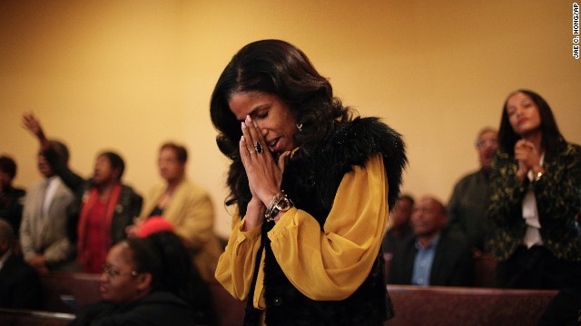 Areva Martin sings during the service at First A.M.E. Church on December 8.