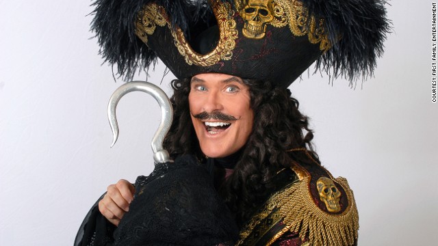 David Hasselhoff debuts in pantomime as Captain Hook in "Peter Pan" at the New Wimbledon Theatre (2010).