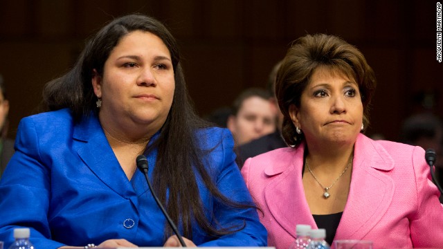 Gaby Pacheco, an immigrant rights leader and director of the Bridge Project, left, was accompanied by Janet Murguía, president and CEO of the National Council of La Raza, when Pacheco testified before Congress about the DREAM Act. 