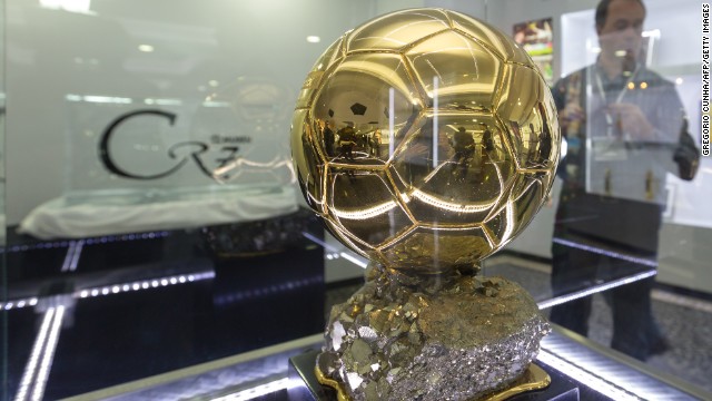 The Ballon d'Or awarded to Ronaldo in 2008, while he was at Manchester United, takes pride of place. Should the Portuguese receive the 2013 prize, there's plenty of room for another golden ball. 