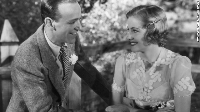 Fontaine and Fred Astaire appear in a scene from the film "Damsel In Distress" in 1937. 