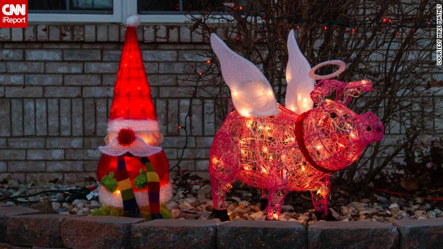 "Our yard is always full of pigs and gnomes," says <a href='http://ireport.cnn.com/docs/DOC-1065692' target='_blank'>Mike Matney</a>. "It's a running joke within the family and you never know when a pig is going to show up in a suitcase when we go on a trip." 