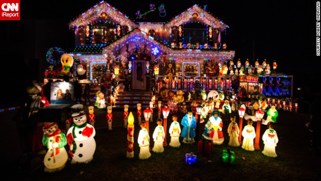 There are people who love Christmas, and then there are people who go crazy for Christmas. Just look at this elaborately decorated home in Queens, New York, by retired firefighter Kevin Lynch and photographed by <a href='http://ireport.cnn.com/docs/DOC-1066874' target='_blank'>Robert Ondrovic</a>. He says Lynch has been decorating his home for the past 17 years.