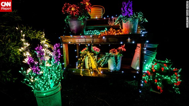 It looks like some Christmas fairies have gone wild on this garden bench and flowers. <a href='http://ireport.cnn.com/docs/DOC-1066308' target='_blank'>Brian Xavier</a> took this photo at the Garden D'Lights show -- an annual Christmas lights event put on by the Bellevue Botanical Garden in Washington, U.S. "This is a garden bench scene that gave me the thought that the gardener had just stepped away and left her work for us to see." 