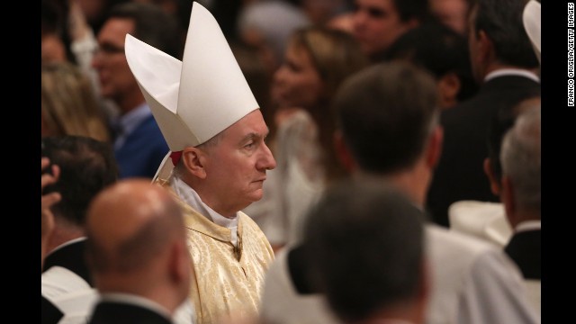 Vatican Secretary of State Pietro Parolin attends the Mass.