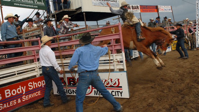 Celebrating its 100th anniversary this year, the Miles City Roundup celebrates the best of rodeo competition. The roundup is part of the <a href='http://www.buckinghorsesale.com/history.html' target='_blank'>Bucking Horse Sale</a> (May 15-18), which is in its 64th year and features some of the world's top riders and animals. There's also bull riding, horse racing, sheep shearing, concerts, a morning parade and street dances on Friday and Saturday nights. <!-- --> </br>