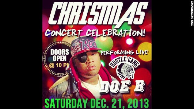 Rapper Doe B is seen in this concert poster promoting a recent performance.