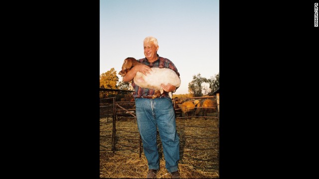 The politician pays a visit to his Negev Desert farm in early 2006.