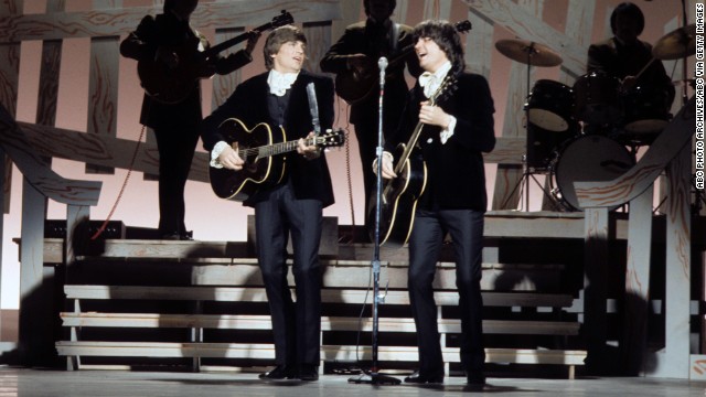 Rolling Stone labeled the Everly Brothers "the most important vocal duo in rock," having influenced the Beatles, the Beach Boys, Simon &amp; Garfunkel and many other acts. Here, they perform on the Johnny Cash Show in 1970.