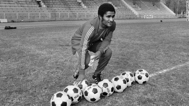 Portugal football legend Eusebio, who was top scorer at the 1966 World Cup, died from a heart attack on January 5 at age 71, said his former club, Benfica.