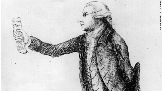 Cartoon depicts the 18th-century statesman, philosopher and political writer Edmund Burke. 