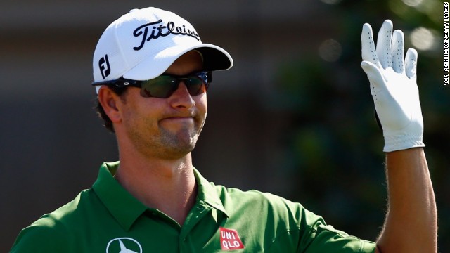 Adam Scott acknowledges the galleries at the Tournament of Champions in Hawaii, which kicked off 2014 on the PGA Tour.