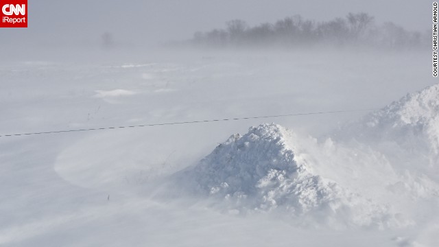 Sixteen-year-old student Christian Arnold photographed a snowdrift in Indiana on January 6. "This is the most dangerous winter weather I have ever witnessed," he said.