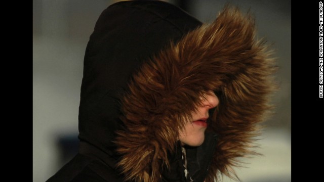 A woman braves the cold in Scranton, Pennsylvania, on January 7.