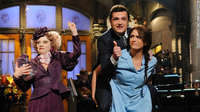 Cecily Strong, right, began co-anchoring "Weekend Update" in 2013.