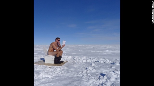 What better way to get in touch with nature than to leave behind your clothes? That's what "True Blood" star Alexander Skarsgard did on a trip to the South Pole, as captured by adventure guide <a href='https://twitter.com/ingesolheim' target='_blank'>Inge Solheim</a>. The snapshot isn't too surprising -- even considering the frigid temperature -- since this is one actor who has zero problems with nudity. On the job, "if we're naked in the scene, then I'm naked," <a href='http://marquee.blogs.cnn.com/2010/08/17/rolling-stone-reveals-the-joys-of-vamp-sex/?iref=allsearch' >Skarsgard once explained to Rolling Stone</a>. 