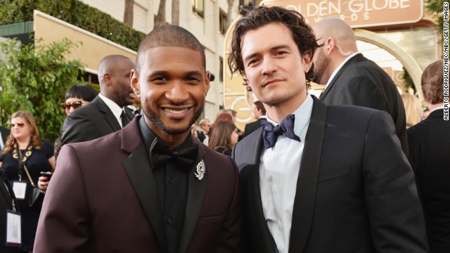 Usher, left, and Orlando Bloom