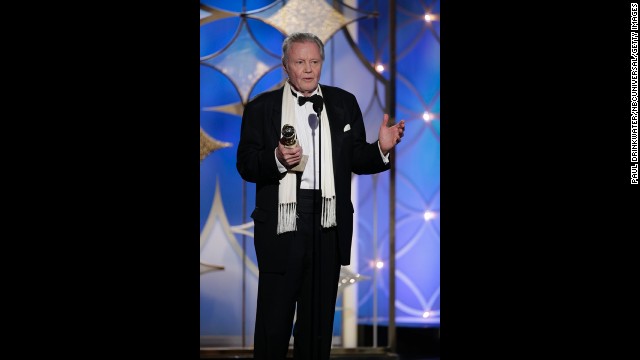 Jon Voight, who stars in the Showtime series "Ray Donovan," accepts the award for best supporting actor in a series, miniseries or TV movie.