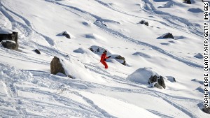 Off piste but on course for some great powder, at Meribel.