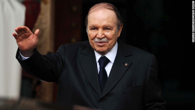 Algerian President Abdelaziz Bouteflika <a href='http://www.cnn.com/2013/04/27/world/africa/algeria-president-stroke/index.html'>suffered a ministroke in April </a>and hasn't appeared as much in public since then. State media reported on January 14 that he's in Paris for a routine checkup and that his health is improving.