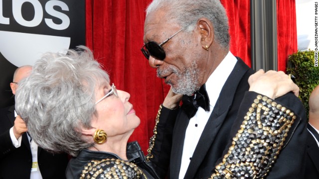 Rita Moreno and Morgan Freeman